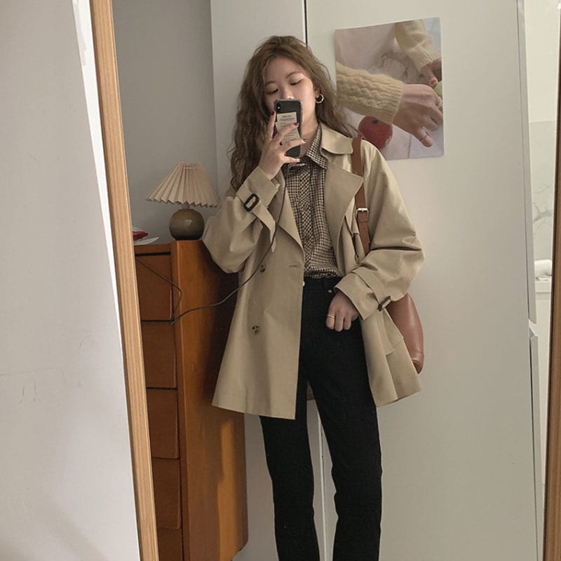 Korean-style Draping Elegant Coat For Women