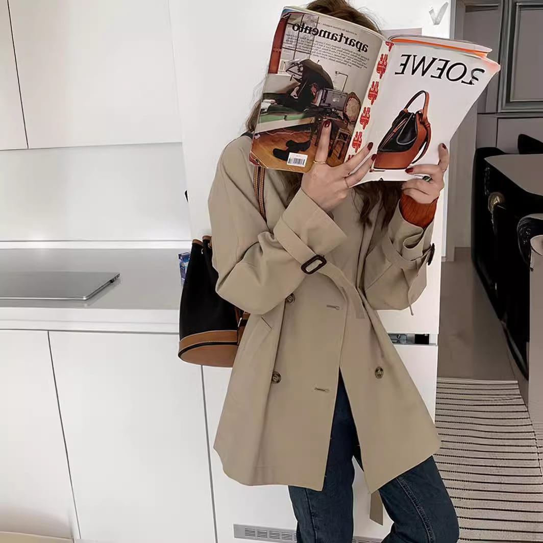 Korean-style Draping Elegant Coat For Women - Image 4