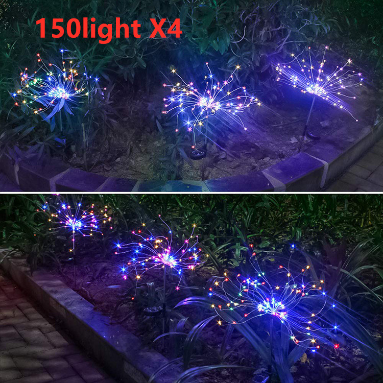 New Ground Plug Solar Fireworks Light LED Light String Copper Wire Outdoor Garden Decoration Star Lights Christmas Lights - Image 7