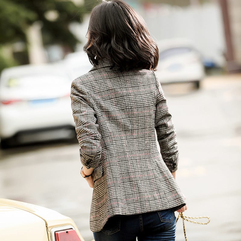 Plaid Blazer Womens Korean-style British-style AutumnWinter - Image 6