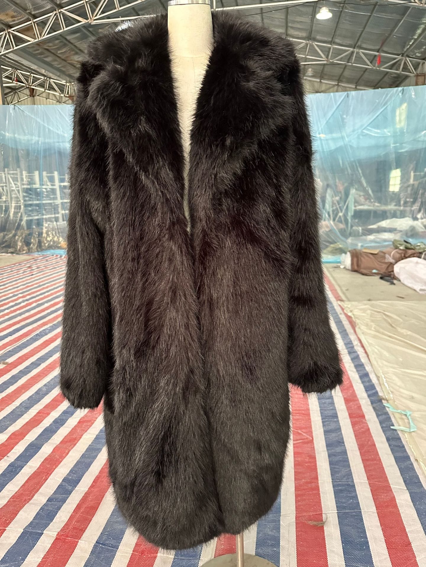 Laid-back Style Fox Fur Coat Faux Fur Brown - Image 10