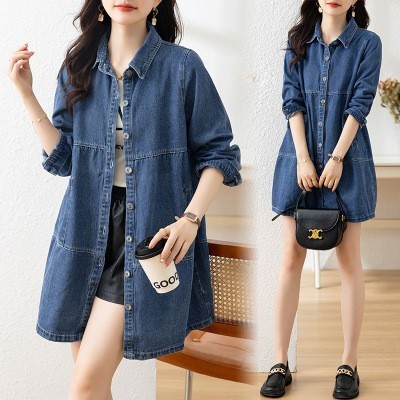 Women's Fashion Plus-Size Loose Denim Jacket - Image 4