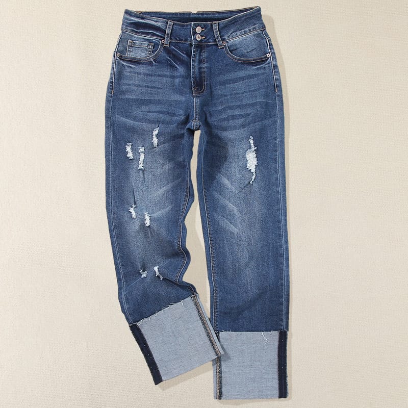 Harun Ankle-bite Ripped Cropped Pants For Women - Image 7