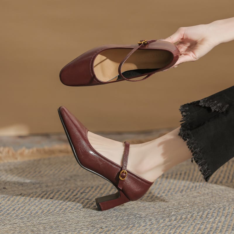 Microfiber Square-toe Chunky-heeled Pumps - Image 5